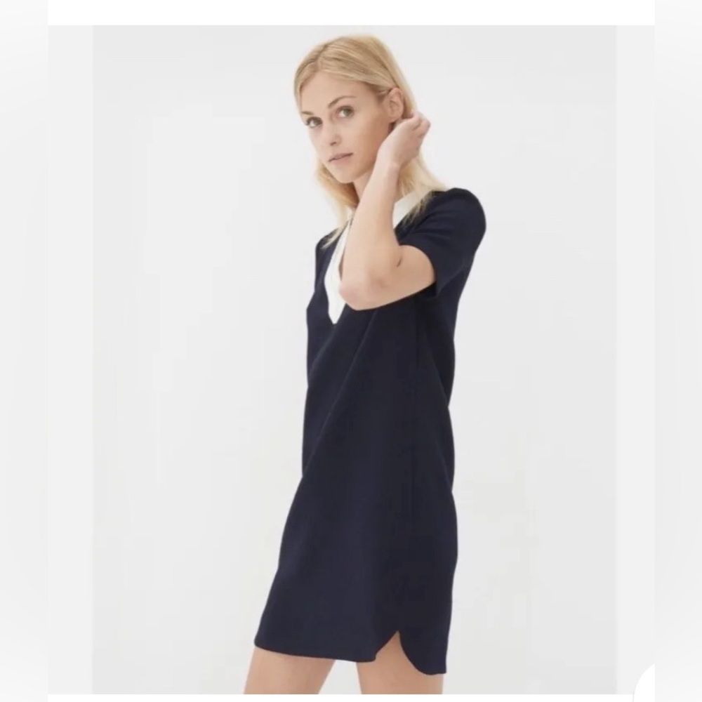 Sandro Paris Raquel Navy and White Dress Size 1